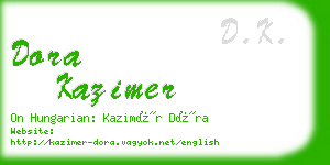 dora kazimer business card